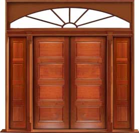 horizontal 4 panel: double door + sidelight on right