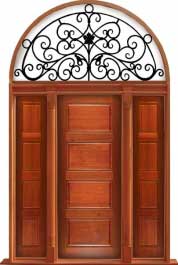 horizontal 4 panel: double door + sidelight on right