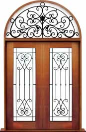 iron grille: single door + sidelight on left