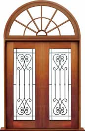 iron grille: single door + sidelight on left