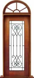 iron grille: single door + sidelight on left