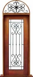 iron grille: single door + sidelight on left