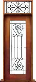 iron grille: single door + sidelight on left